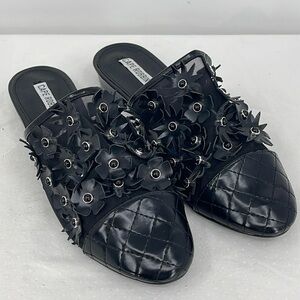 Cape Robbin Barbie -1 Size 11 Women's Black Floral Mules